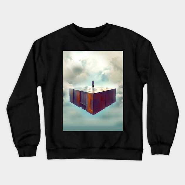 Roll With It and Chill on a Dark Background Crewneck Sweatshirt by Puff Sumo